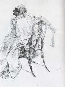 Carl Larsson Rococo Model Charcoal oil painting picture wholesale